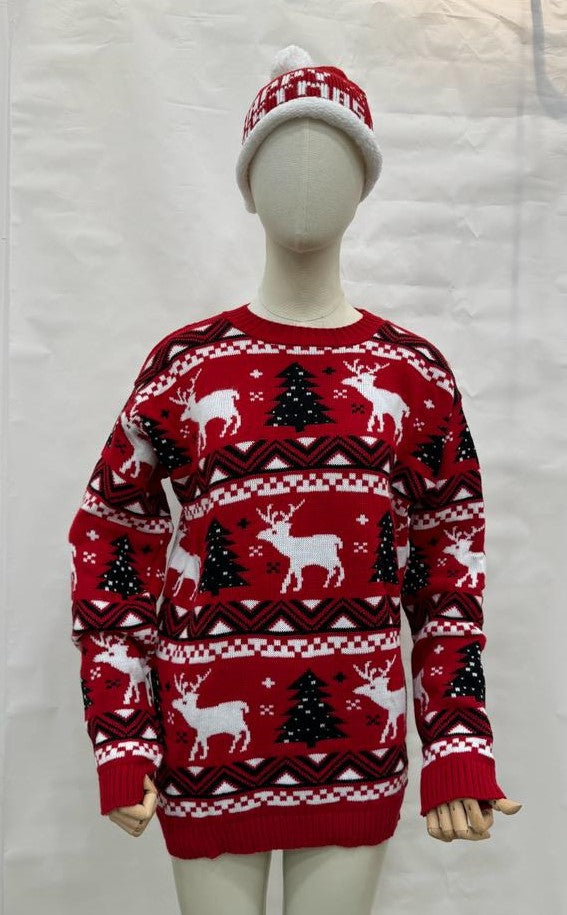 Magnifique pull de Noël et scène de tricot de Noël REF-BKRA
