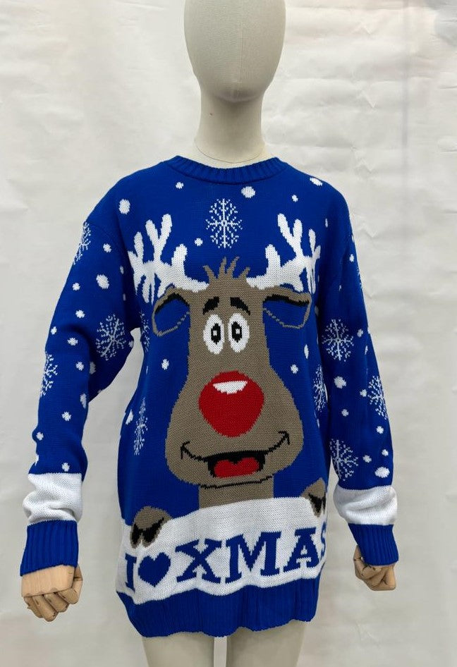 J’aime le sweat-shirt de Noël IXMAS / Cardigan renne Rudolph / Pull de Noël