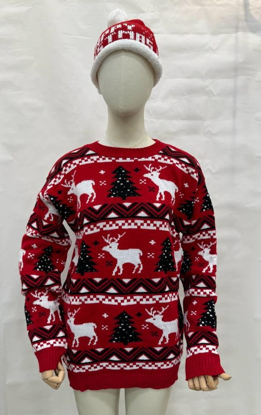Magnifique pull de Noël et scène de tricot de Noël REF-BKRA