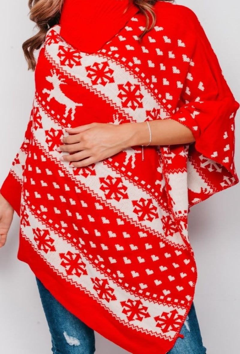 Poncho Femme Noël classique très à la mode exclusive motif fêtes